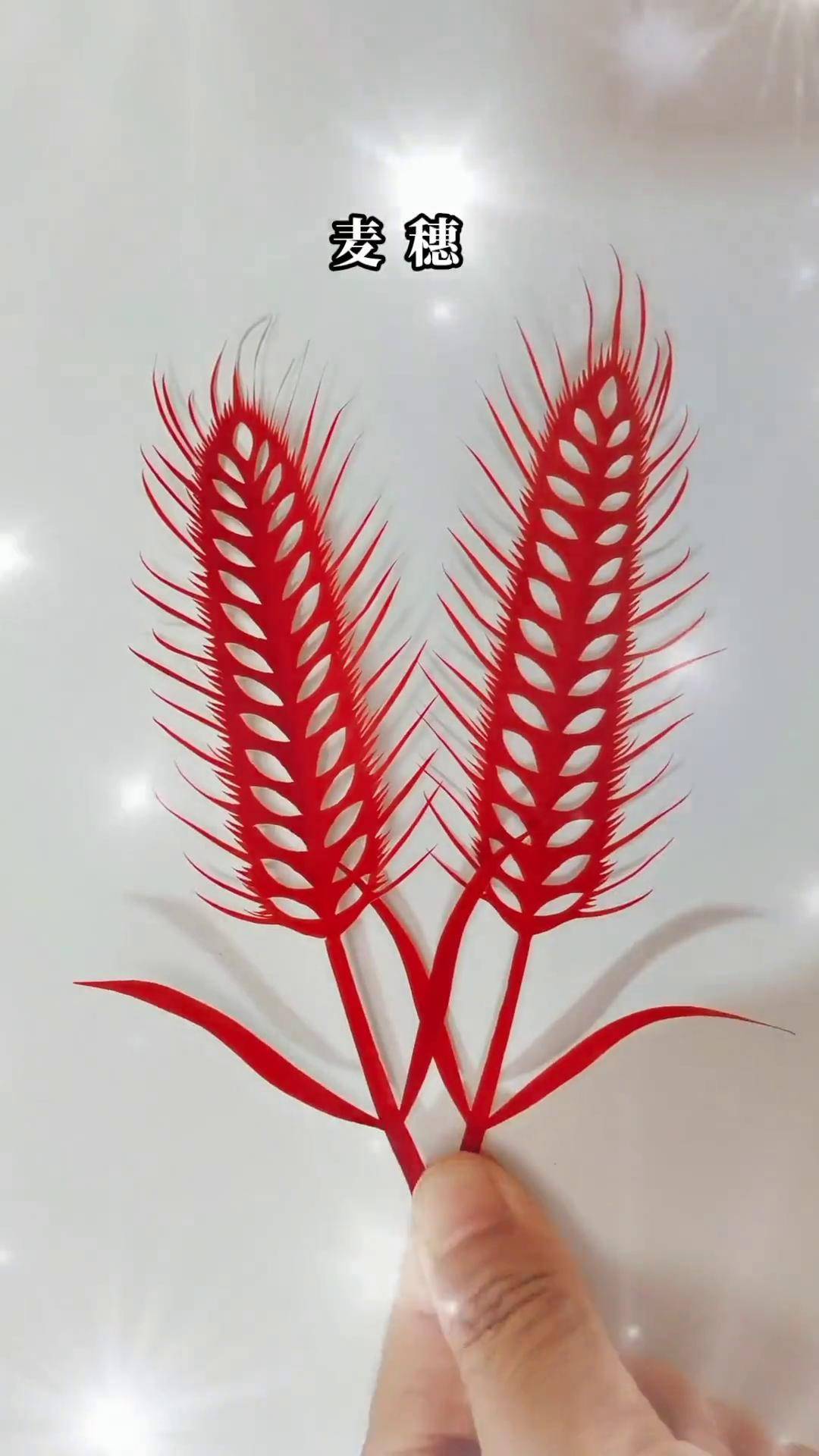 回家收麦啦 爱手工爱生活 零基础剪纸 非遗剪纸艺术传承 麦穗的剪法
