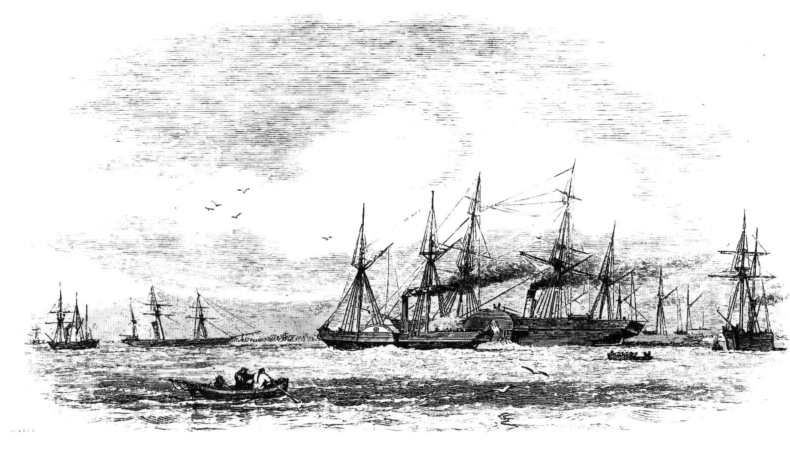 探险队随同何伯所率船队从上海吴淞出发的画像二,被迫改变的行程:从