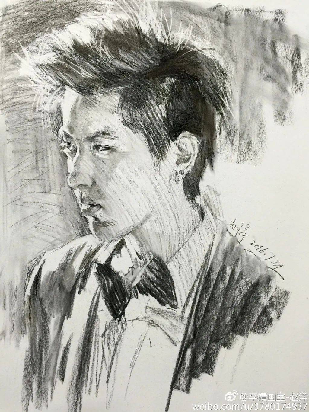 男,画画真疯狂,笔下绝美少女让你欲罢不能,个个美上天_赵洋_素描_作品