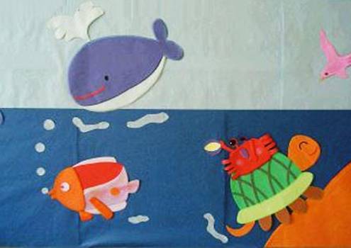 小班主题墙海底世界图片