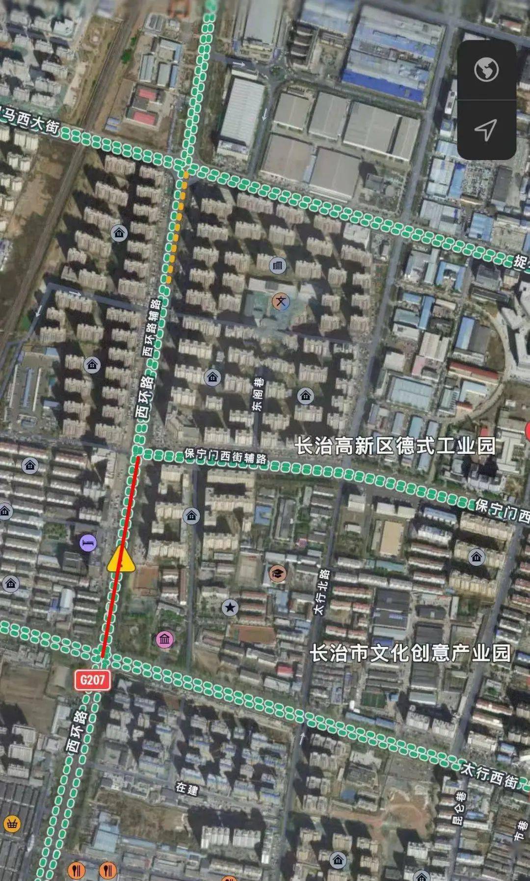 上党区一路车路线图图片