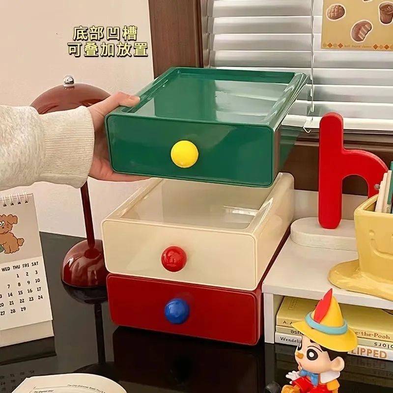 【网红多巴胺收纳盒】19.9元!采用环保材料制作,分层抽屉设计!