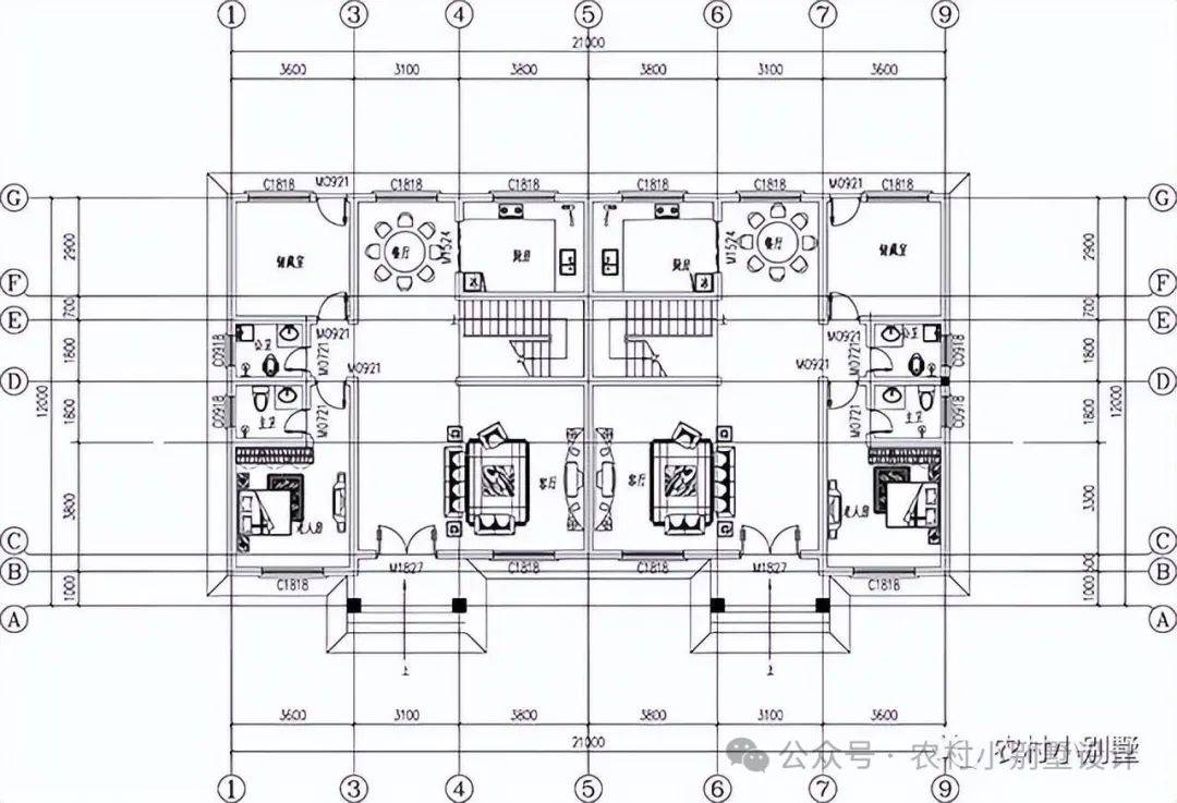 一层平面布局图:71建筑高度:一层36米 二层 3