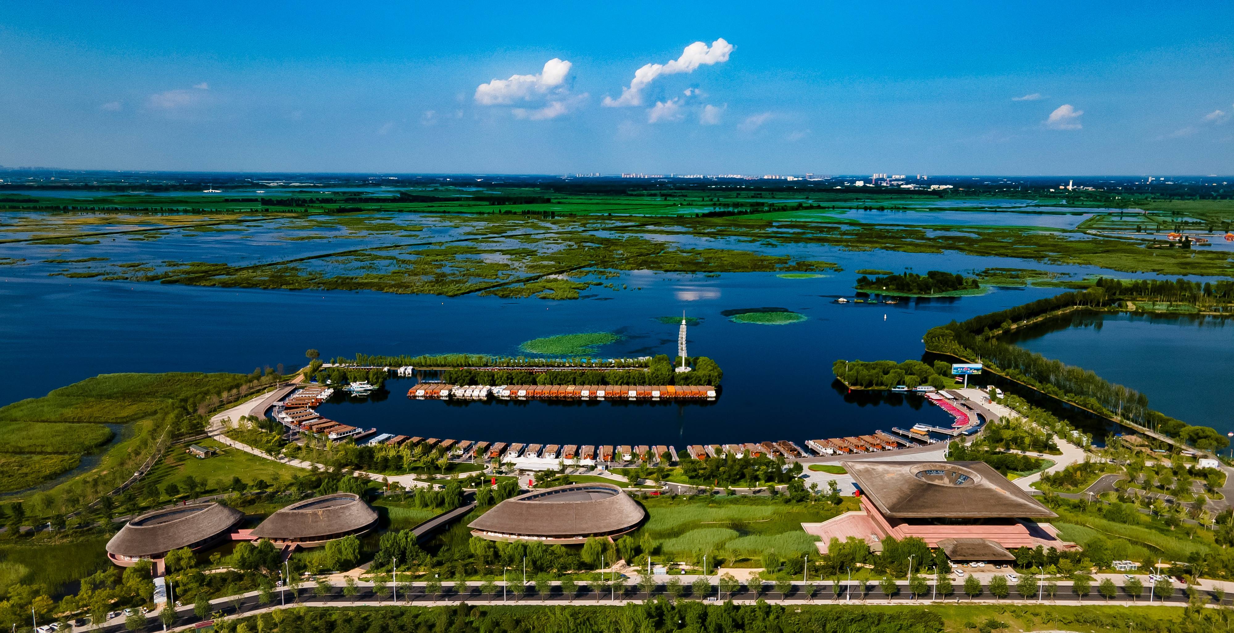 雄安新区白洋淀旅游码头白洋淀万顷波(雄安新区宣传网信局供图 视频