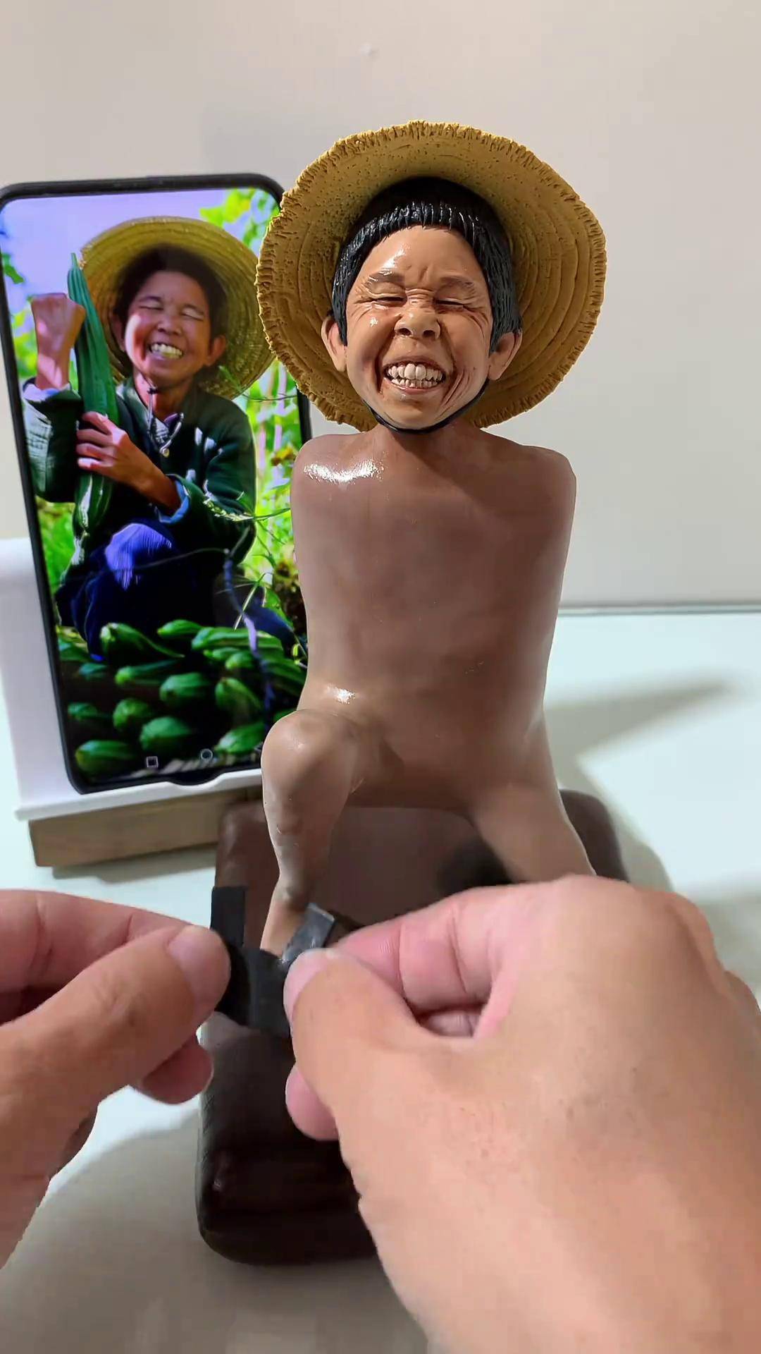 勤劳朴实的老小孩手工 捏泥人 软陶人偶 手工diy 粘土教程