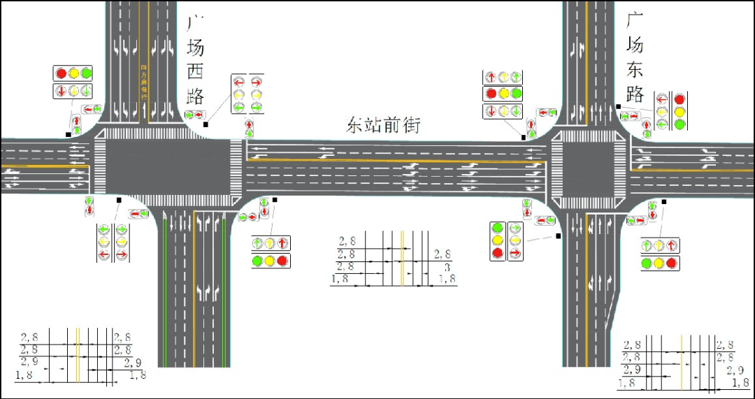 路口西进口由原直左