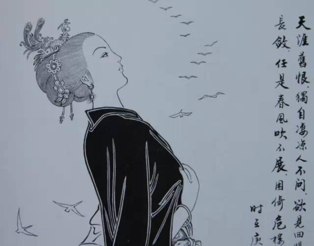 国画白描美女人物欣赏,收藏临摹!