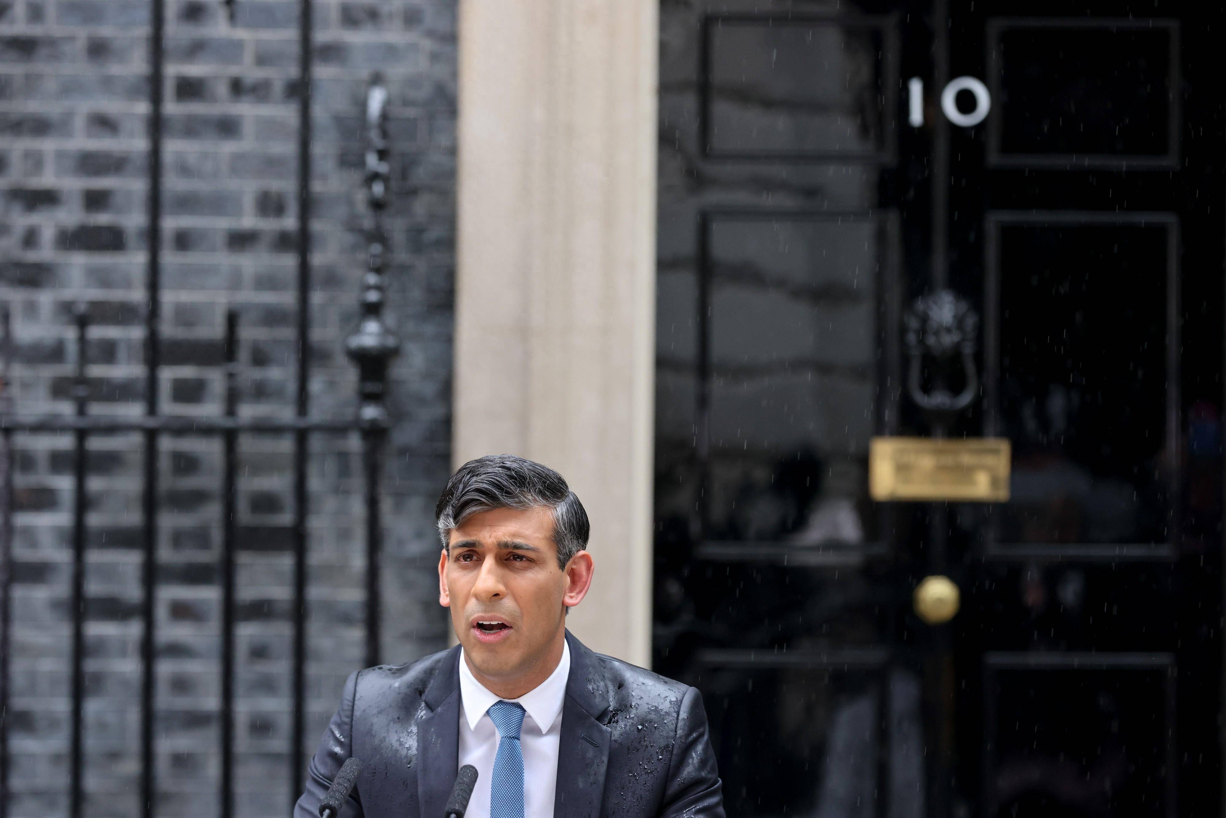 新华社照片,北京,2024年5月25日5月22日,英国首相苏纳克在伦敦唐宁街