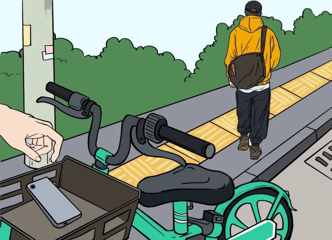 不久前,王先生来珠海游玩,骑共享单车到某景点后,下车时放在车筐的