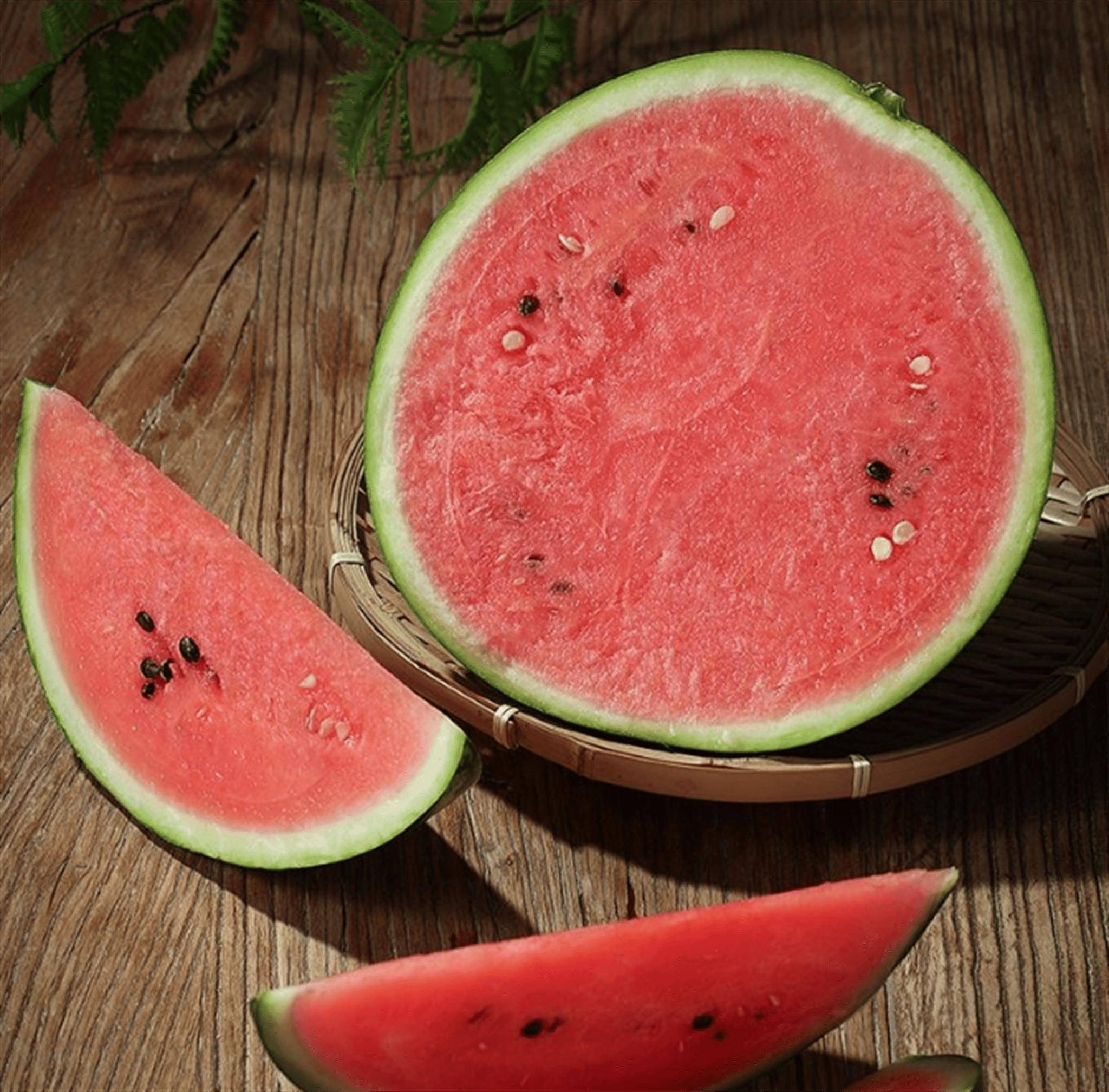 阳光射穿阴霾,晴天里阳光与西瓜的邂逅,西瓜甜如蜜,心情也甜蜜