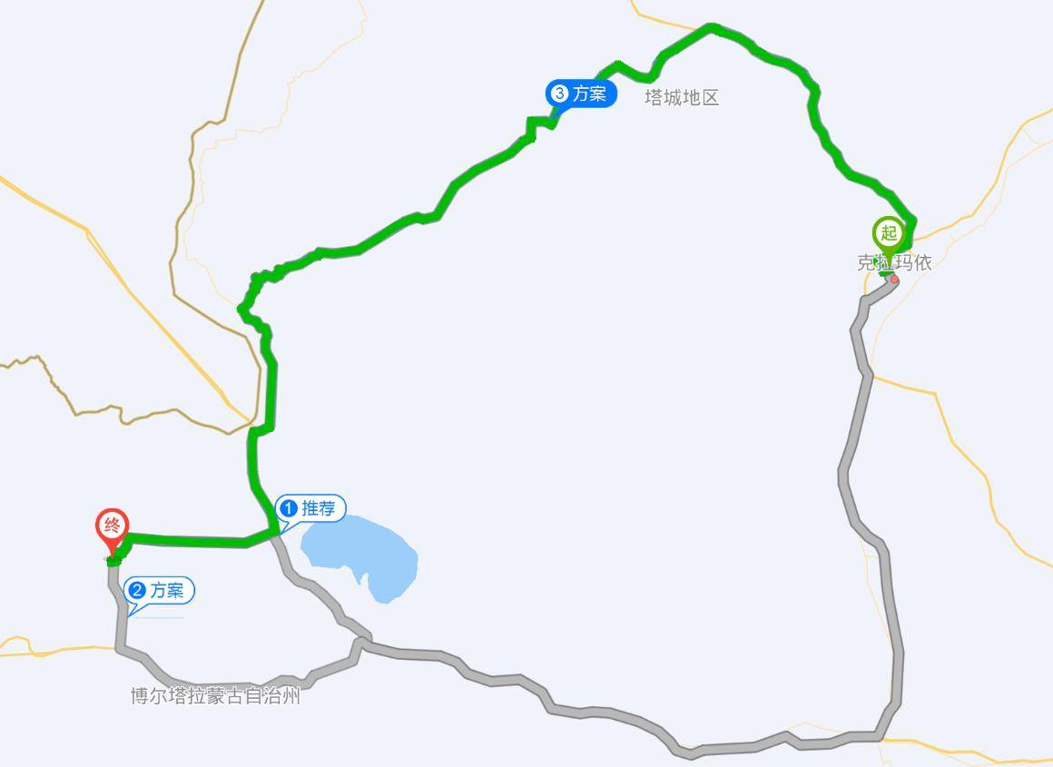博乐400多公里,有两条路可走,如果不赶时间的话,可以选择走国道和省道