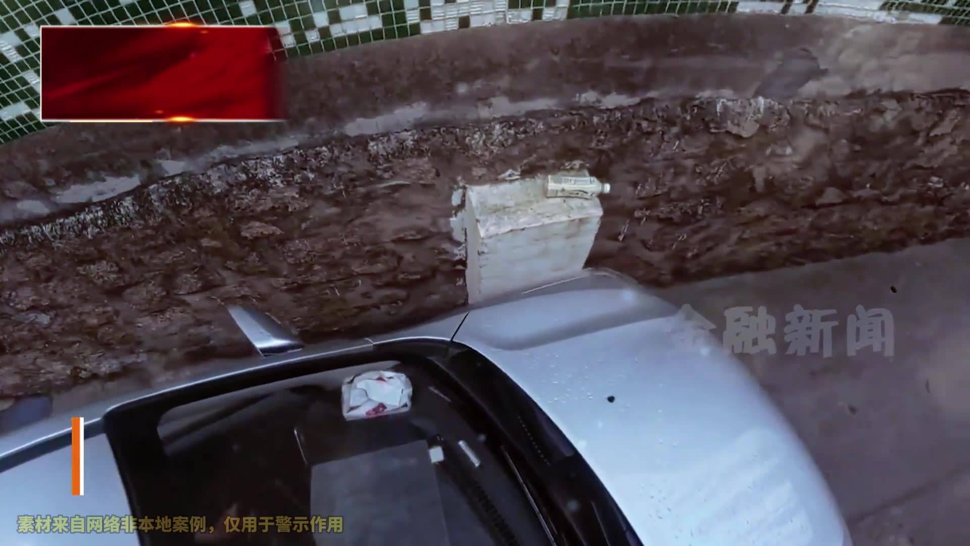 老司机开车安全穿过窄巷子,车贴着墙壁严丝合缝,新手司机急哭了