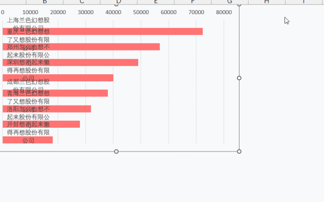 公司名字太长,做的excel图表好丑好丑.