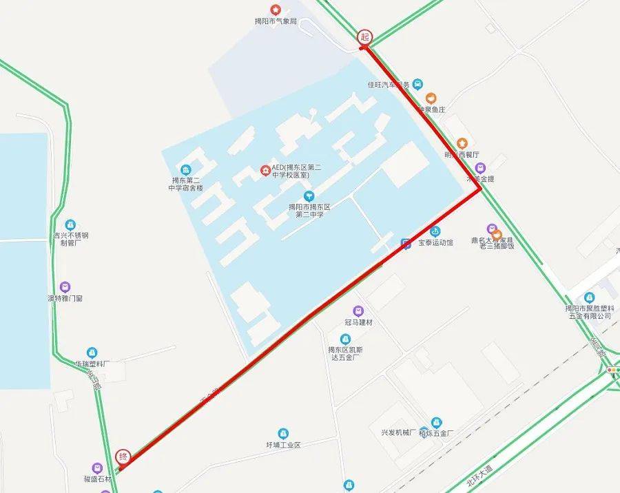 揭东二中考点周边道路管制路段考点揭东一中考点周边道路管制路段