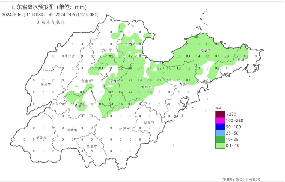 预报图12—13日,菏泽,济宁,鲁西北和鲁中地区天气多云间阴局部有雷雨