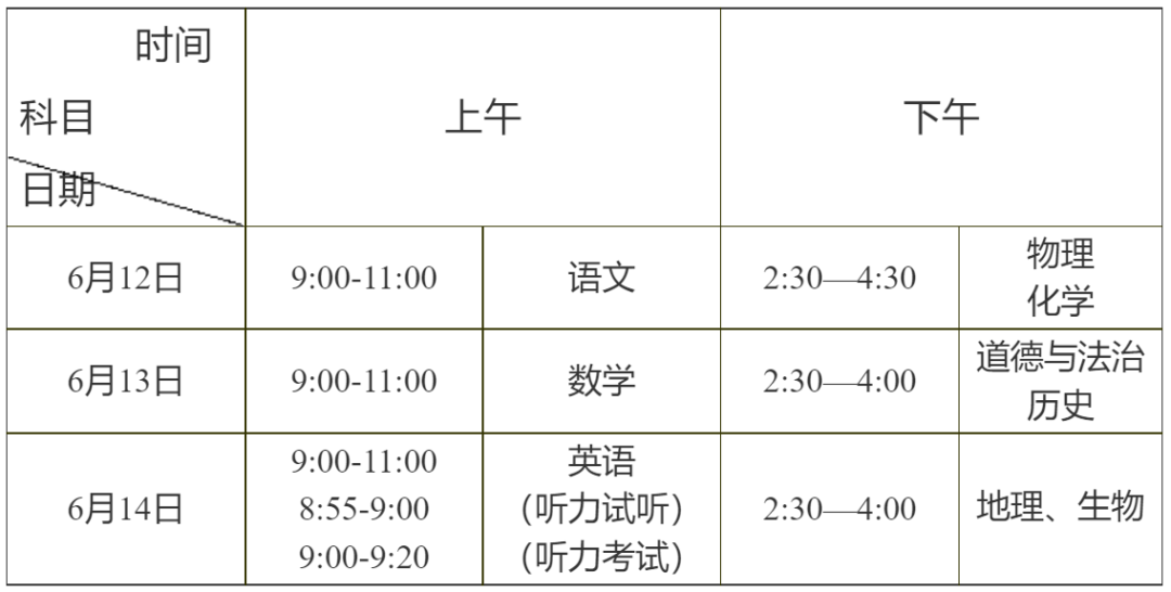 每年中考时间图片