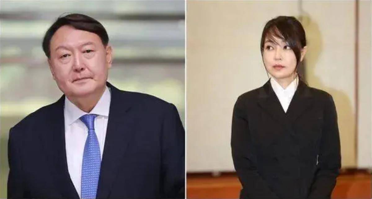尹锡悦与金建希(图源:环球网)报道称,韩国国民权益委员会防腐败事务处