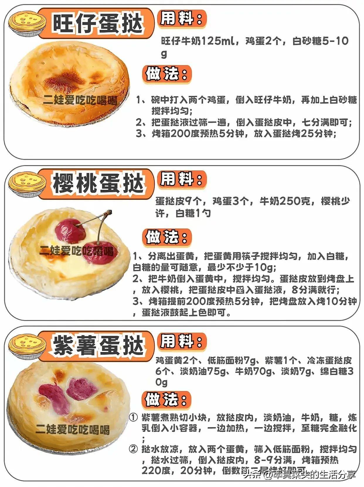 蛋挞怎么做 材料图片