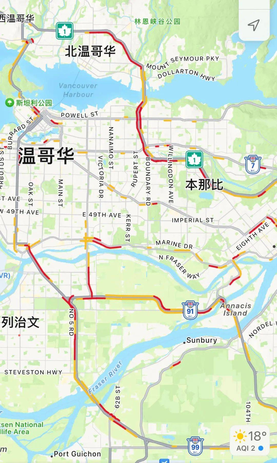 加拿大列治文市地图图片