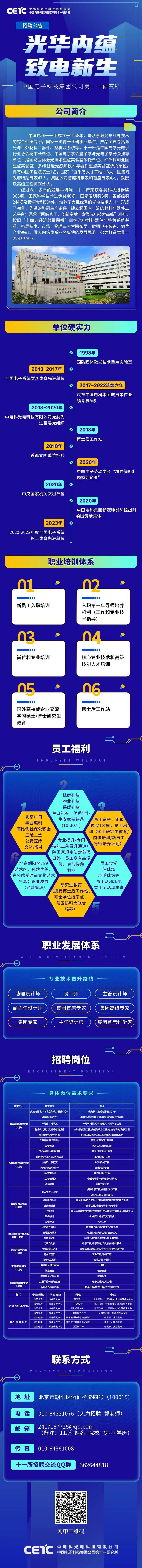 招聘丨中国电子科技集团第十一研究所2024届招聘