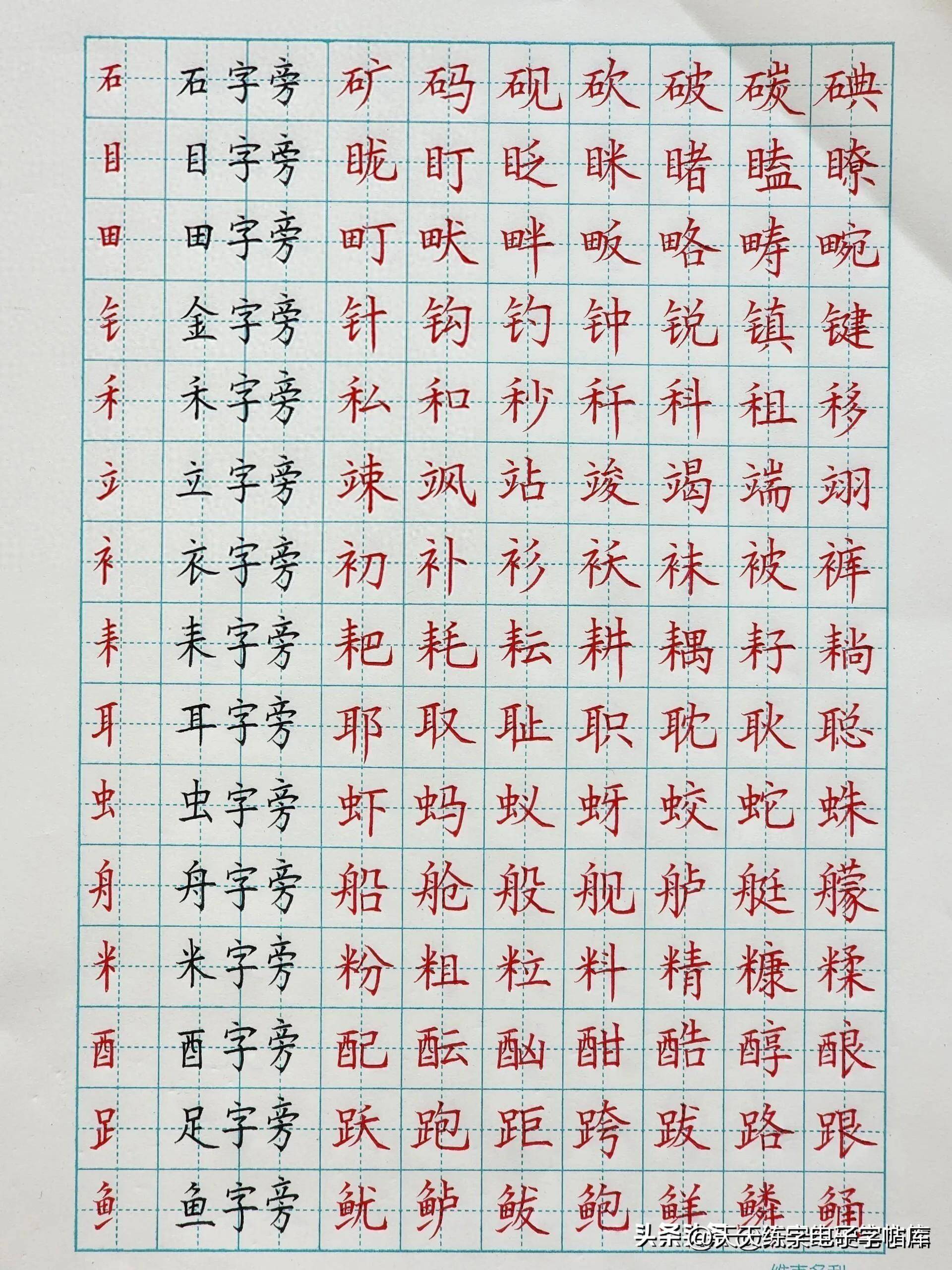 楷书手写版教程!分享给正在练字的你