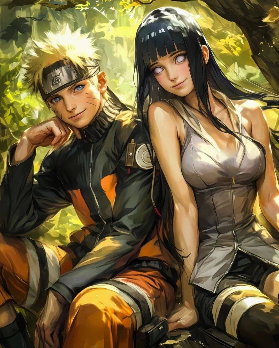 高能预警,油画版鸣人与雏田