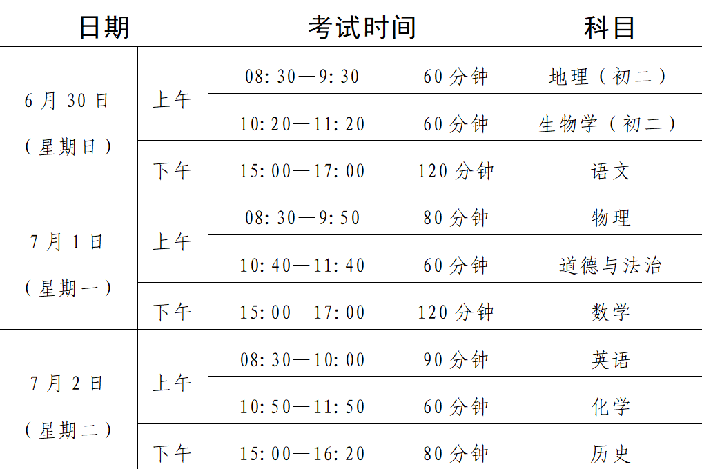 清远市中考报名表模板图片