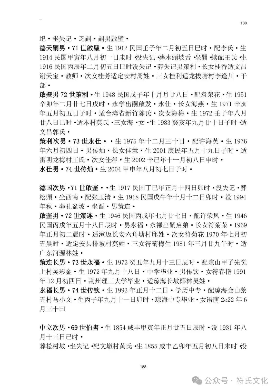 海南定安文龙村符氏族谱实录