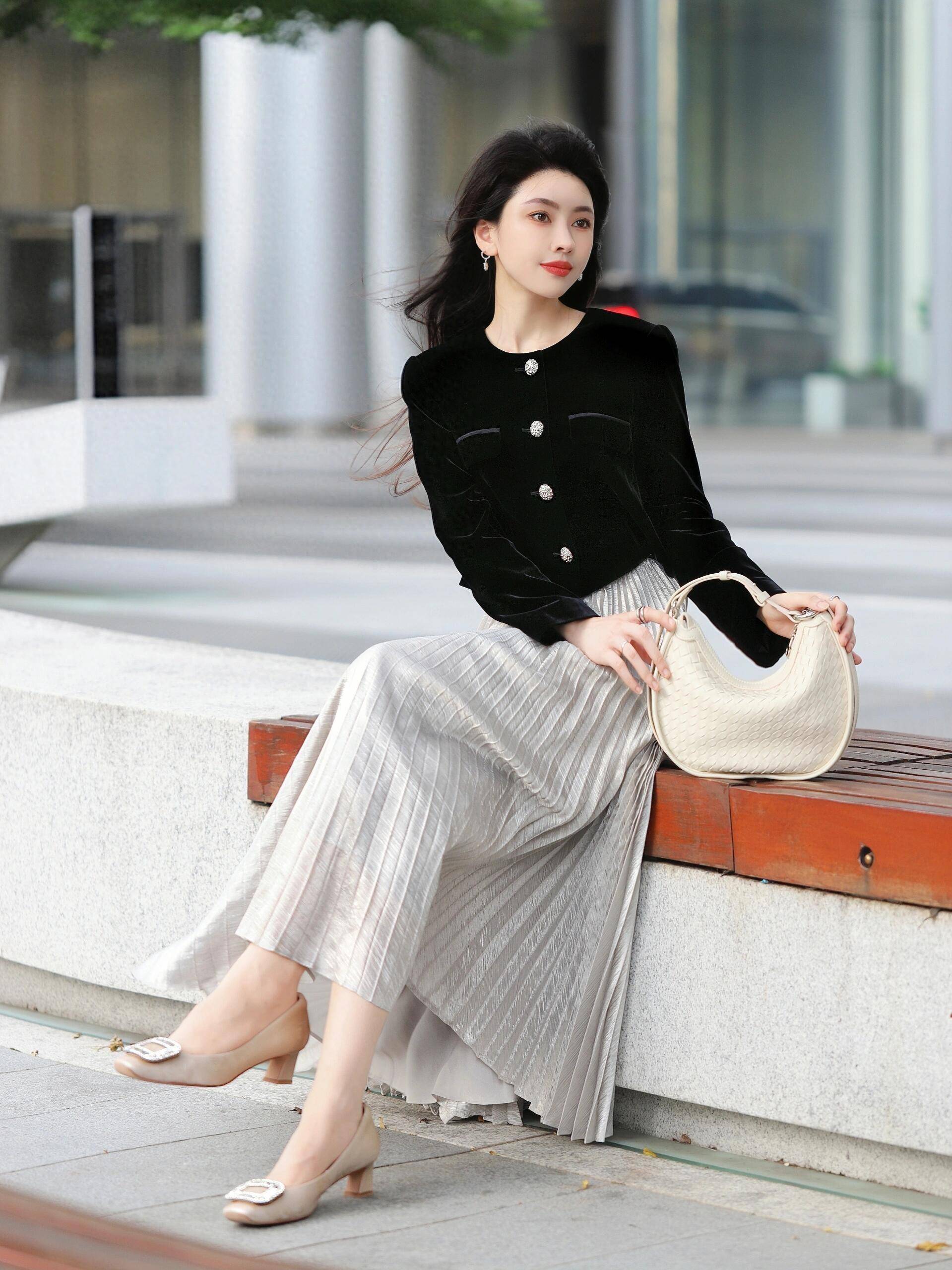 气质_连衣裙_知性