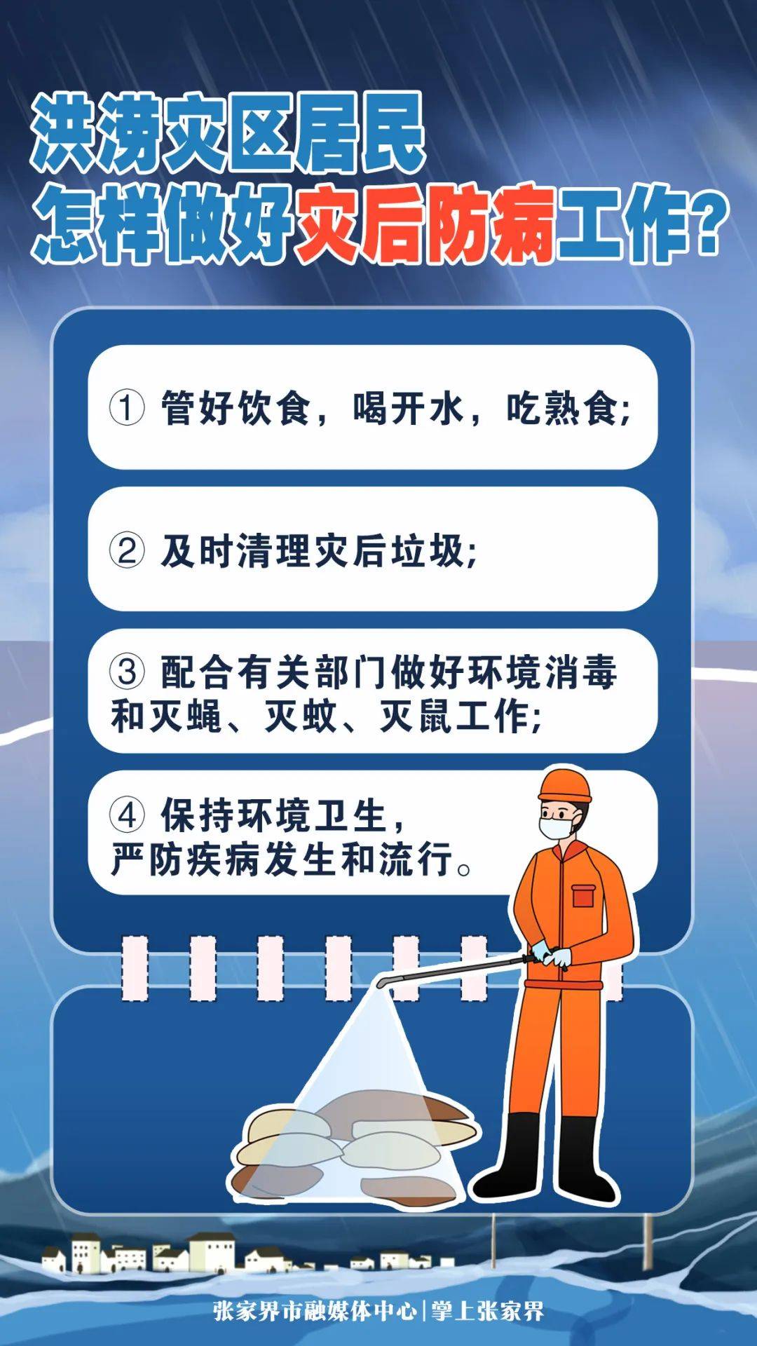 海报︱洪涝灾害后,健康防护这样做!