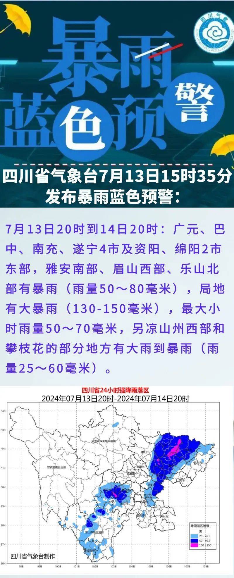 暴雨 地灾 山洪!四川多预警齐发