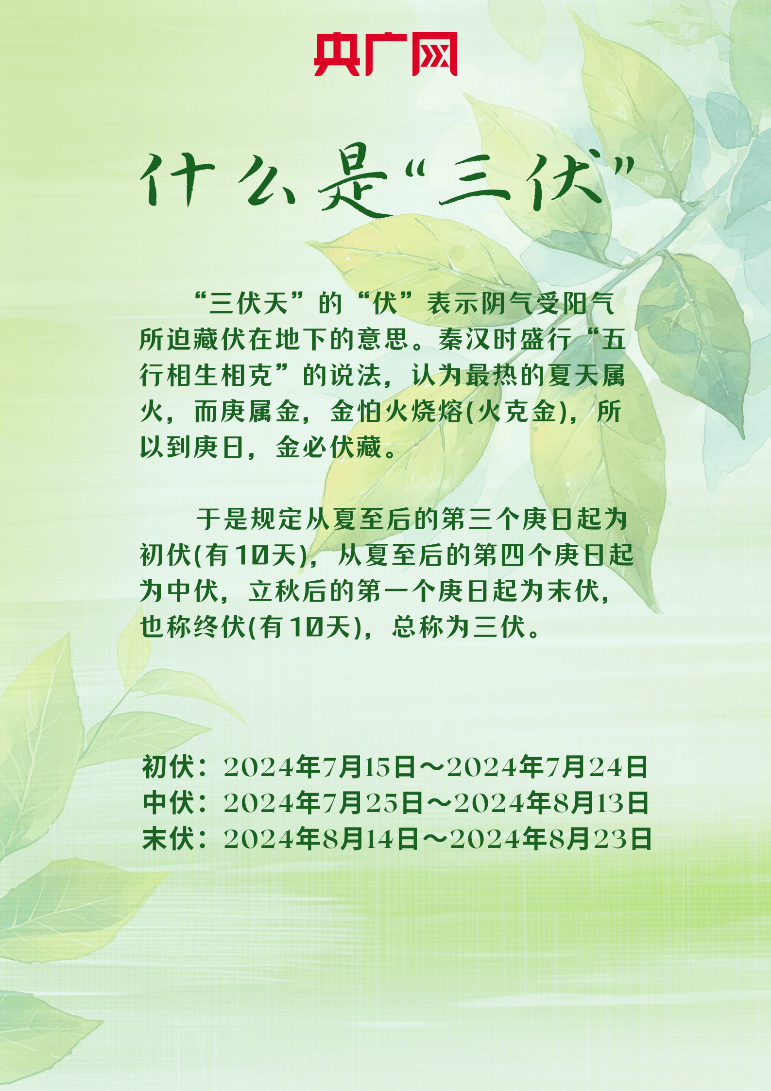 今日入伏!收下这份"三伏"指南