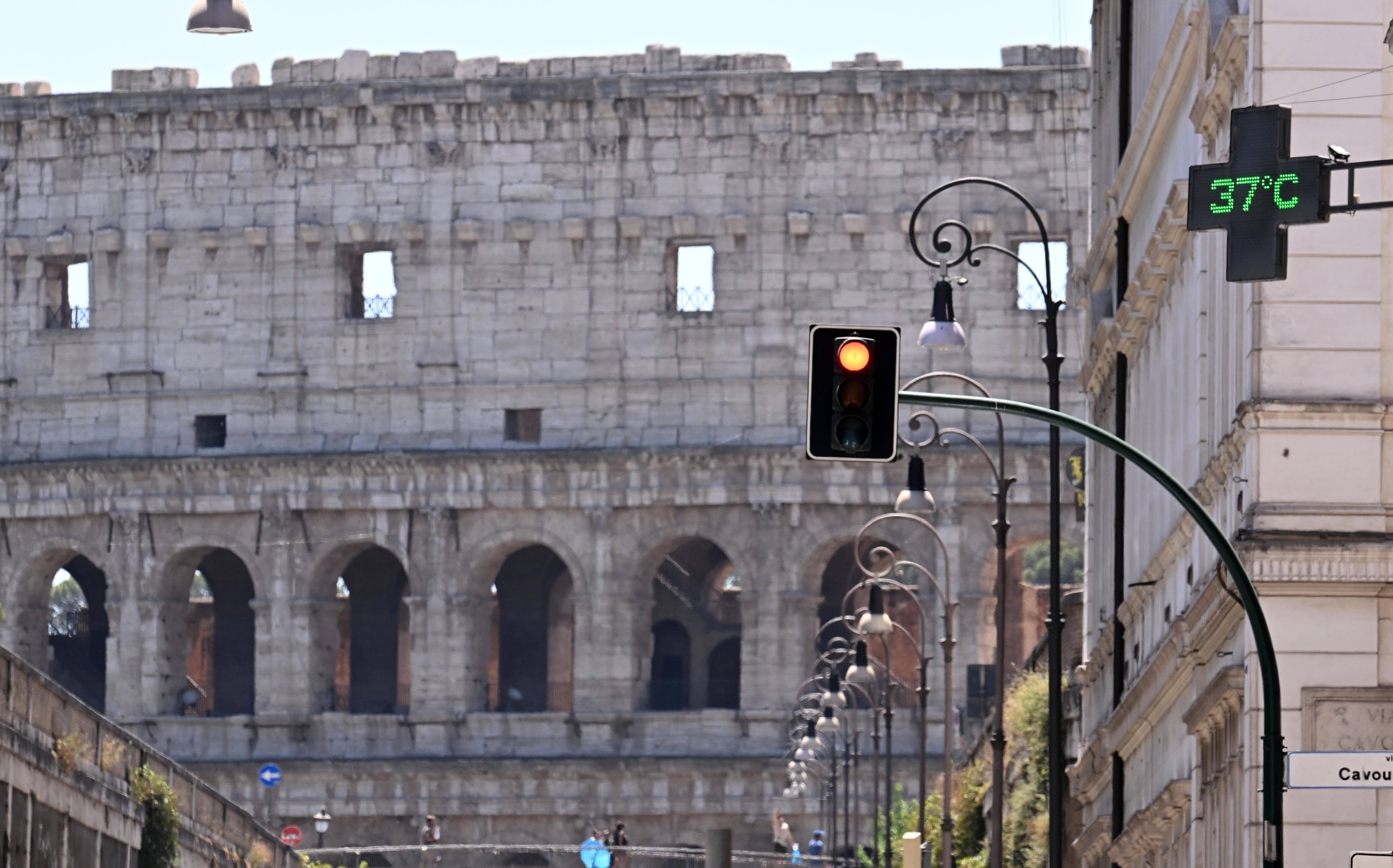 意大利罗马:红色高温预警