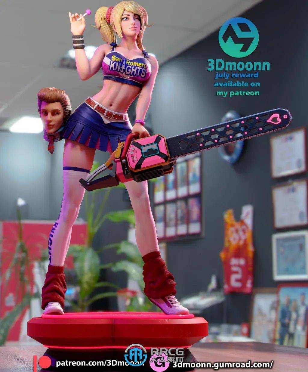 朱丽叶《电锯糖心》游戏角色雕刻手办3d打印模型