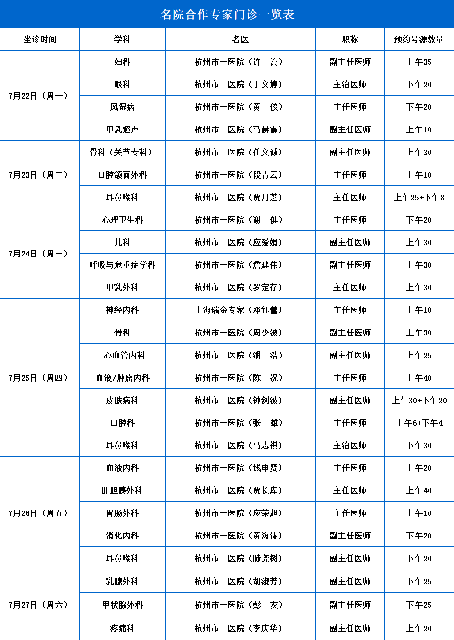 浙北医馆专家坐诊表图片