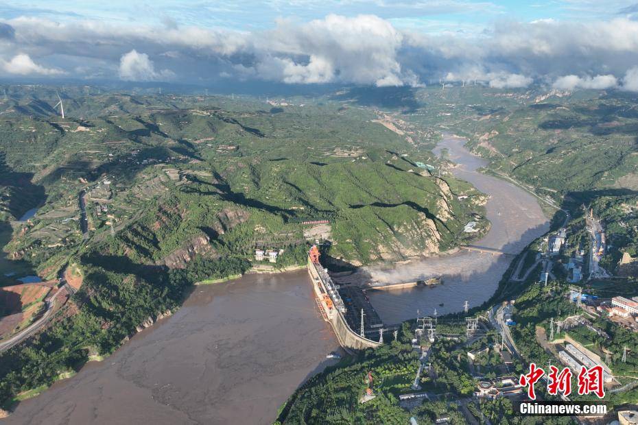 三门峡水利枢纽进行敞泄运用_黄河_照片_无人机