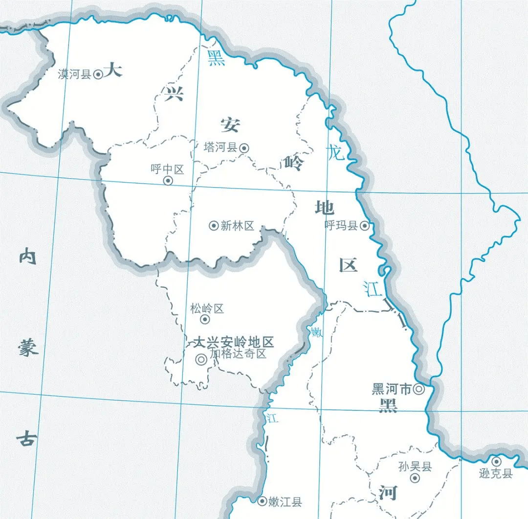 △黑龙江标准地图上的加松两区上个世纪六七十年代，国家决定大力开发大
