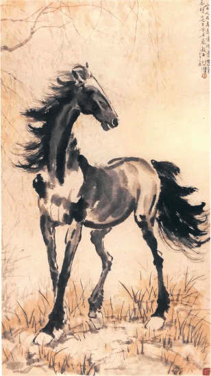 跟名家学国画:徐悲鸿教你画马,牛!