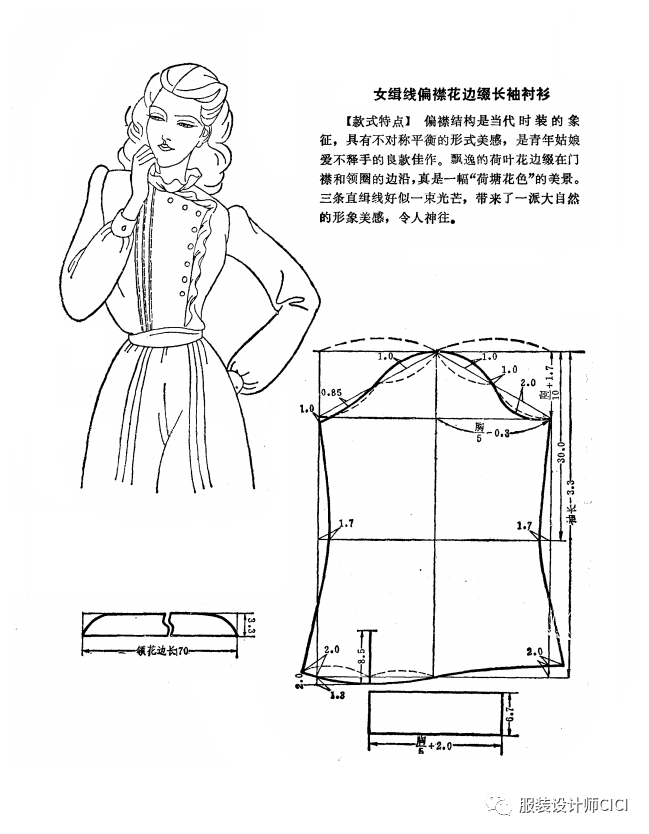 结构纸样裁剪图分享 | 女士衬衫10款
