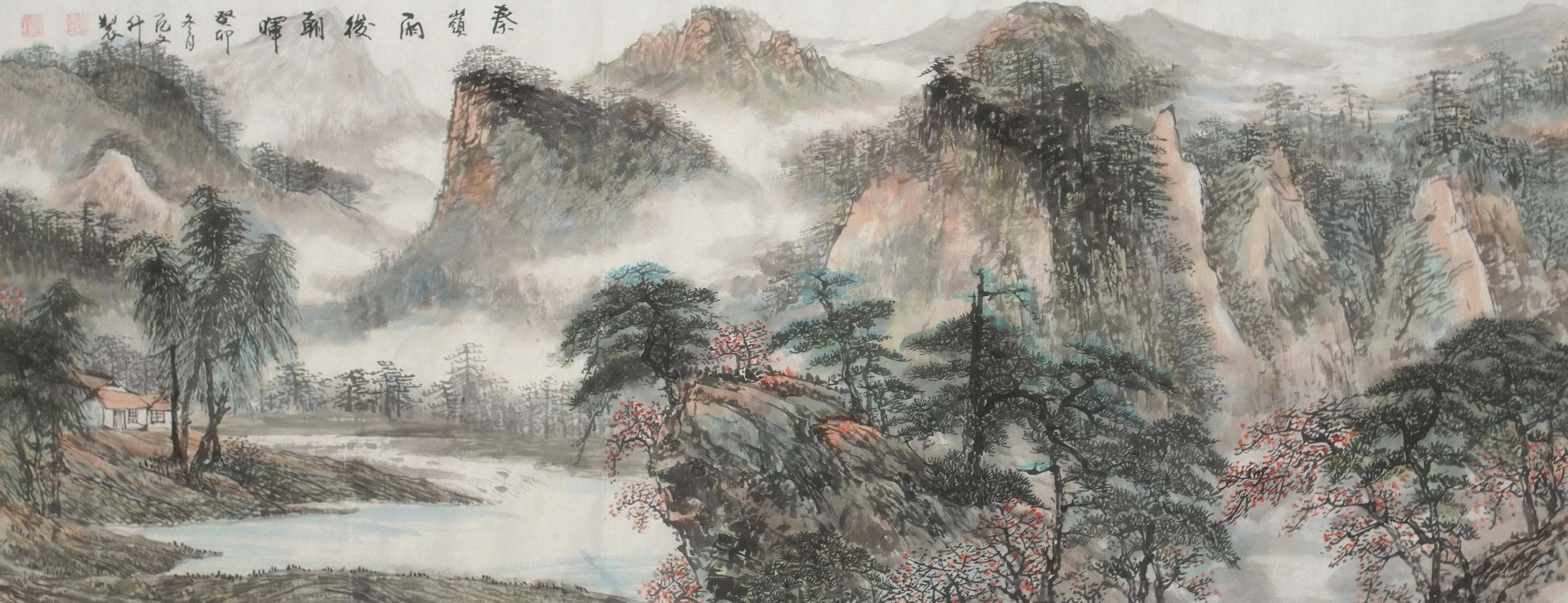 范文升的山水画栩栩如生,意境美不胜收