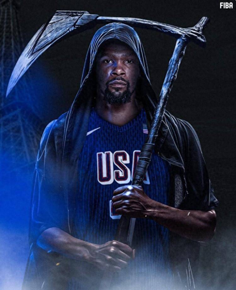 国际篮联晒杜兰特死神镰刀p图:骷髅死神杀手!就是他!