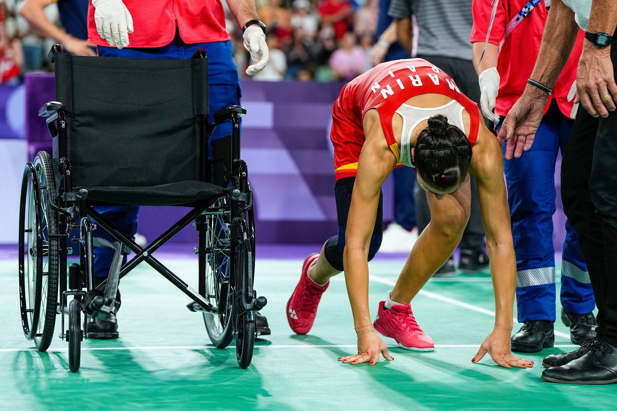 奥运赛场上的伤病,是对西班牙羽毛球名将马林一个残酷的玩笑