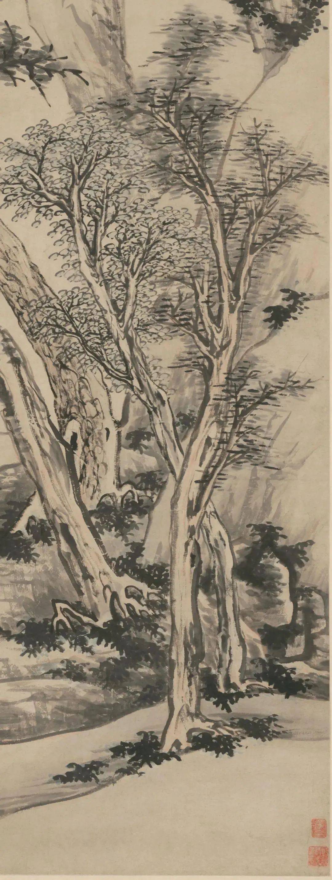 郑旼《秋林读书图》_作品_国画_当代