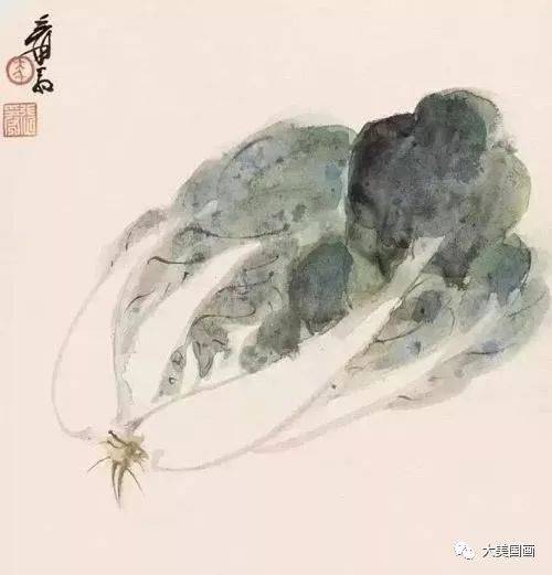 五位大师画白菜,浓浓的田家风味!