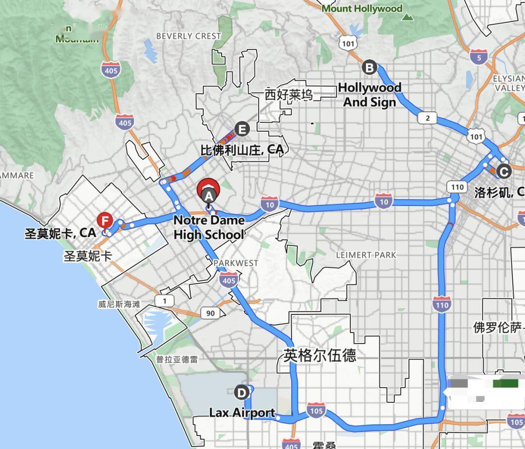 居民区兰乔公园(rancho park)内,毗邻加利福尼亚大学洛杉矶分校(ucla)