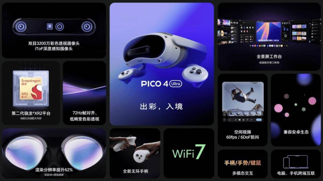 字节跳动PICO 4 Ultra MR混合现实一体机发布新科技资讯头部财经