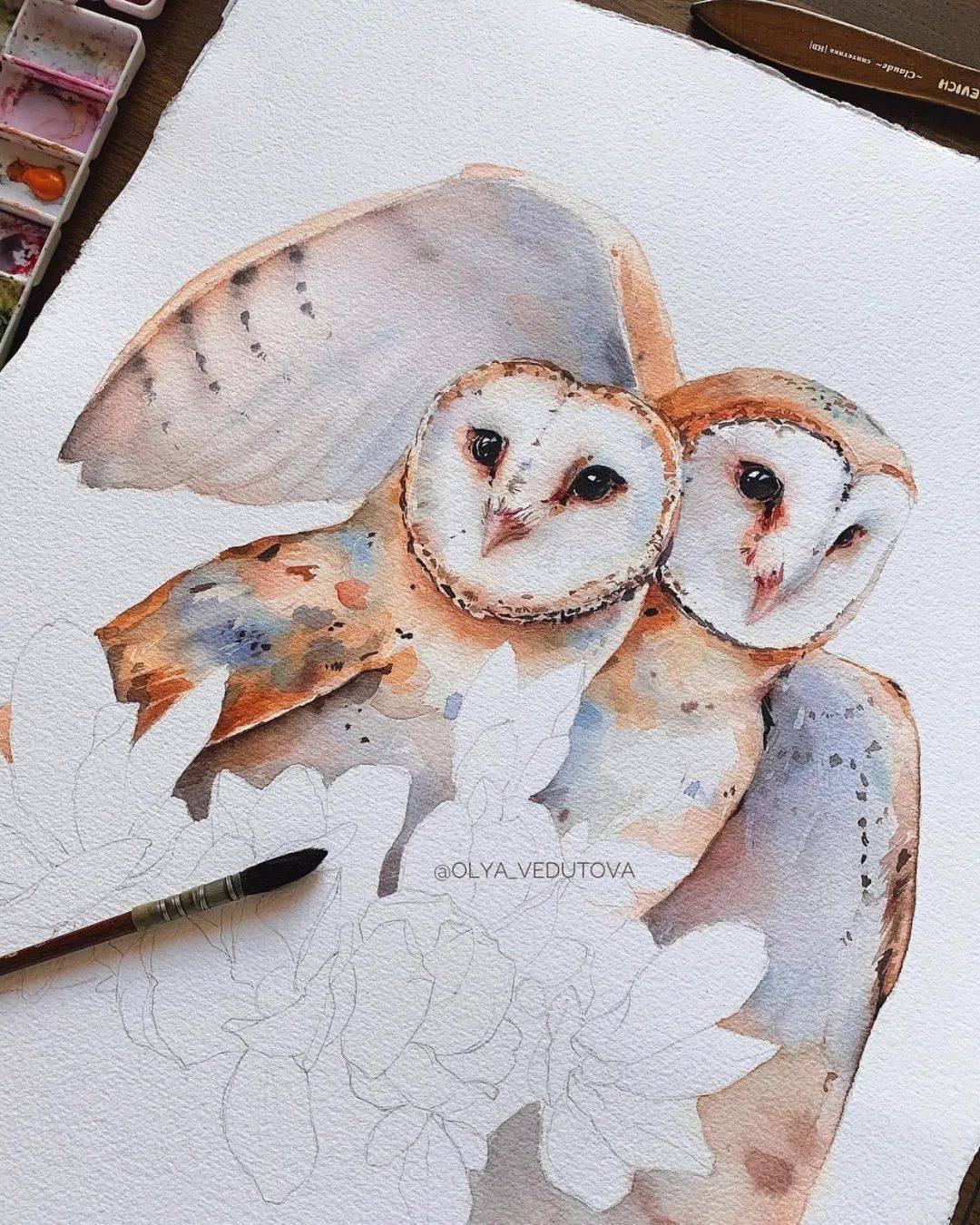 软萌软萌15幅水彩动物手绘作品欣赏