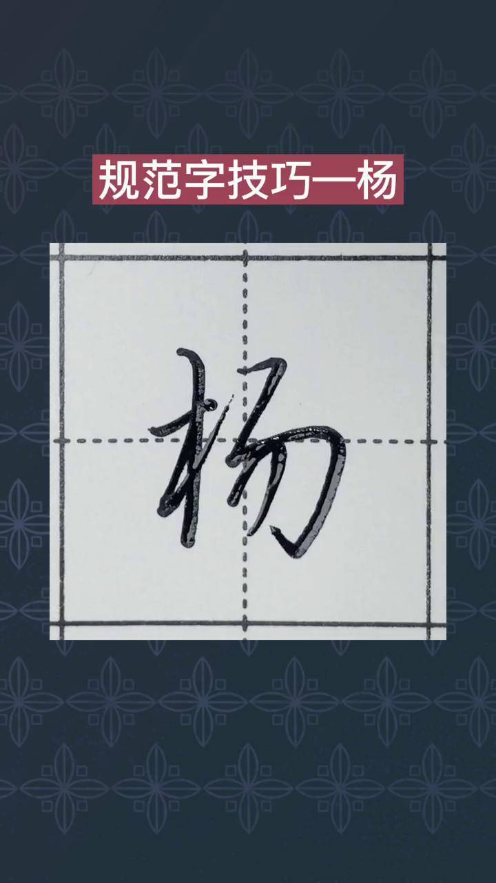 规范字书写技巧,杨字怎么写规范字书写 手写 零基础学书法