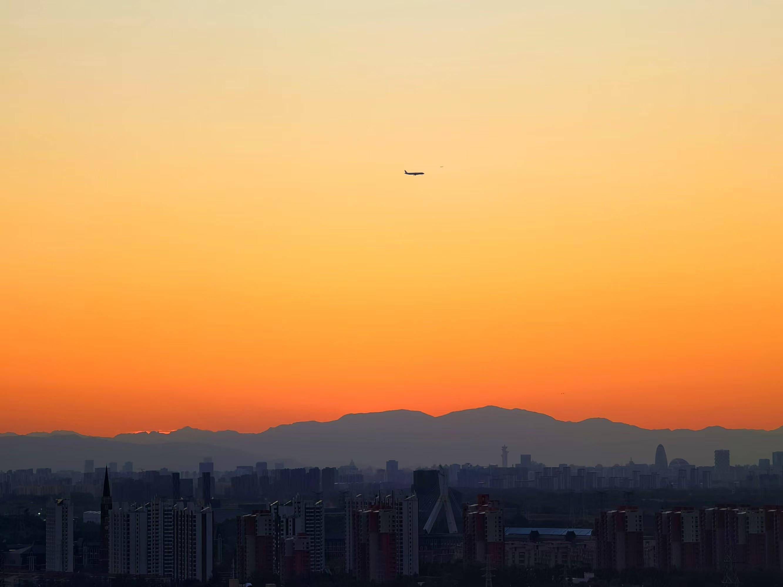 北京晚霞 天空图片