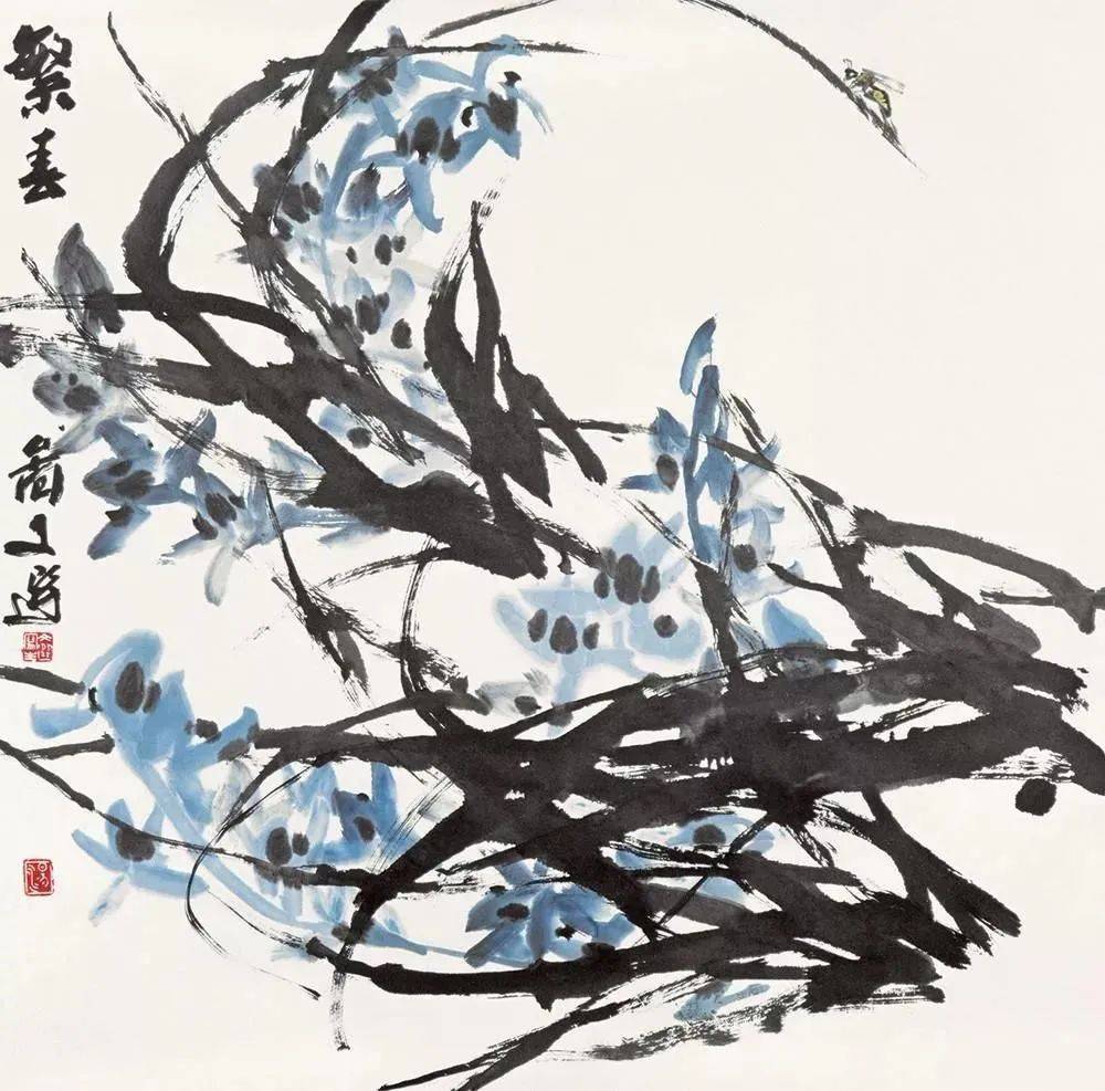 汤文选这16幅大写意花鸟,有味道!